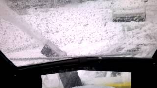 John Deere D140 Snow Blower Test. In Cab View