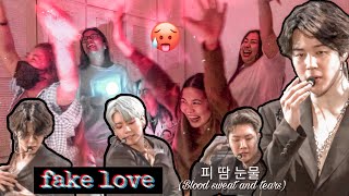 BTS (방탄소년단) BLOOD SWEAT AND TEARS + FAKE LOVE REACTION | PERMISSION TO DANCE ON STAGE CONCERT