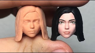 Customizing Live - Painting Alita Battle Angel Head Sculpt