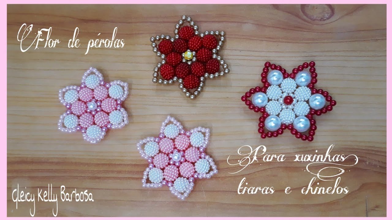 Flor de pérolas renda francesa para iniciantes - Gleicy Kelly Barbosa