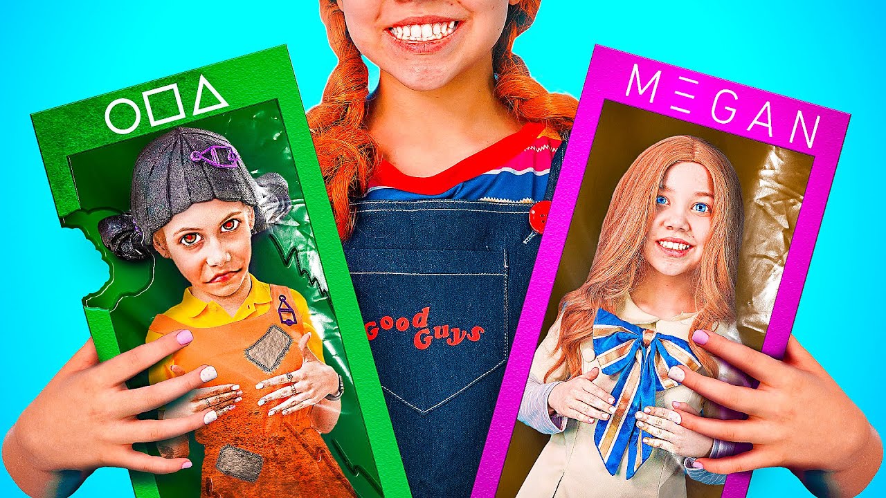 БОГАТАЯ МЕГАН против БЕДНОЙ КУКЛЫ ИГРЫ В КАЛЬМАРА! Богатая и бедная кукла робот!