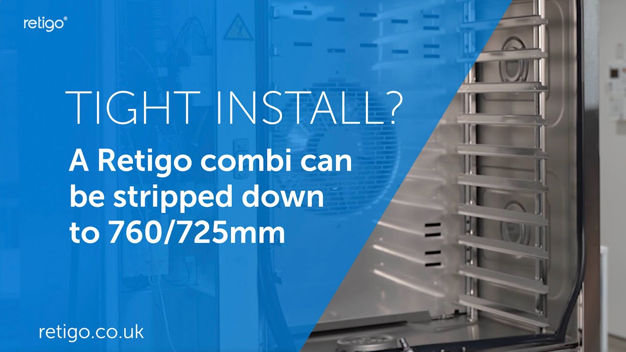 How far can you strip down a Retigo Combi Oven for a tight install?