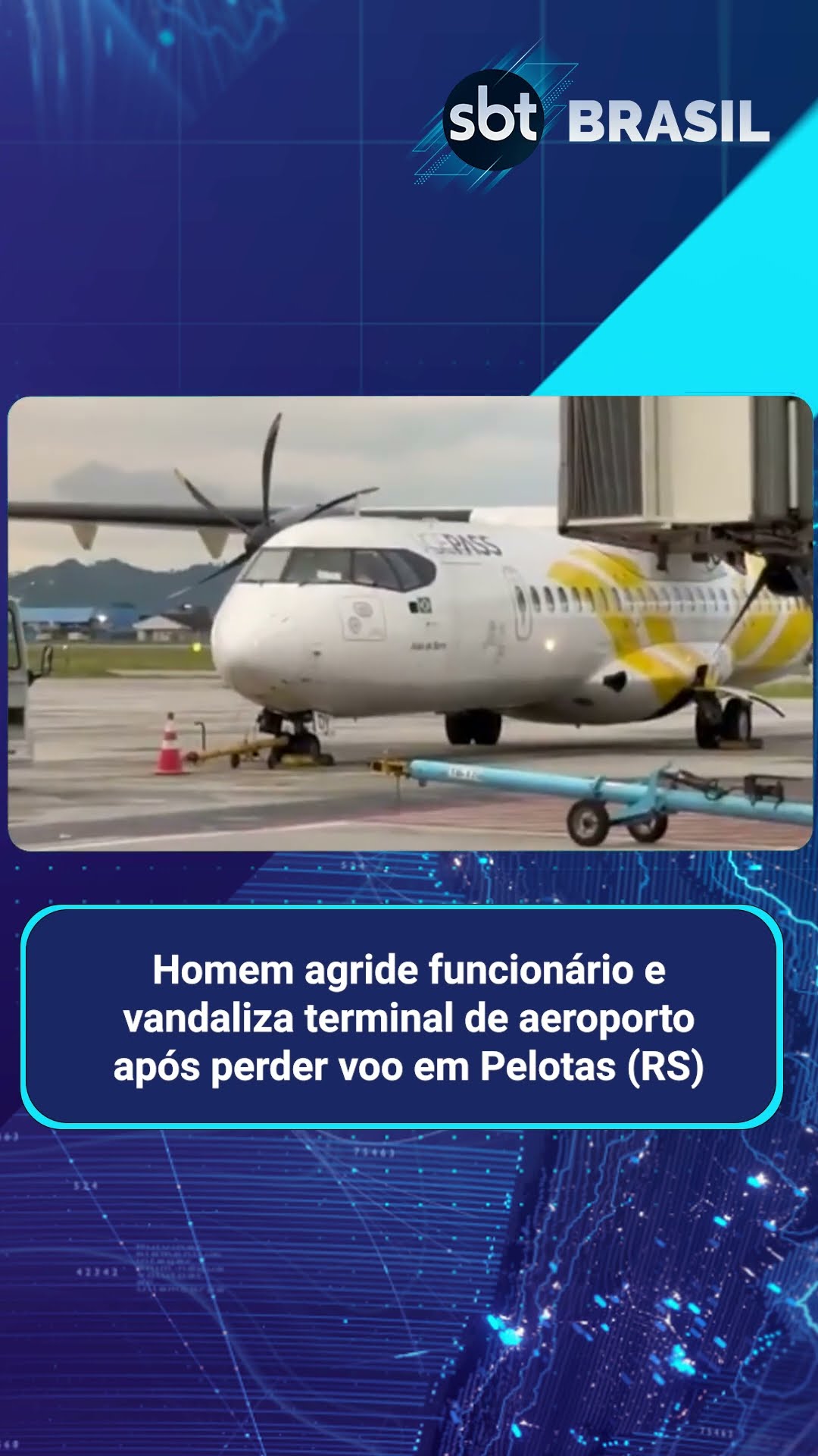 Passageiro agride funcionário e vandaliza aeroporto após perder voo no RS | SBT Brasil (10/02/25)