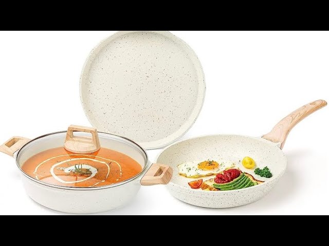 Buy Carote Non Stick Deep Frying Pan, Granite Kadai with Lid