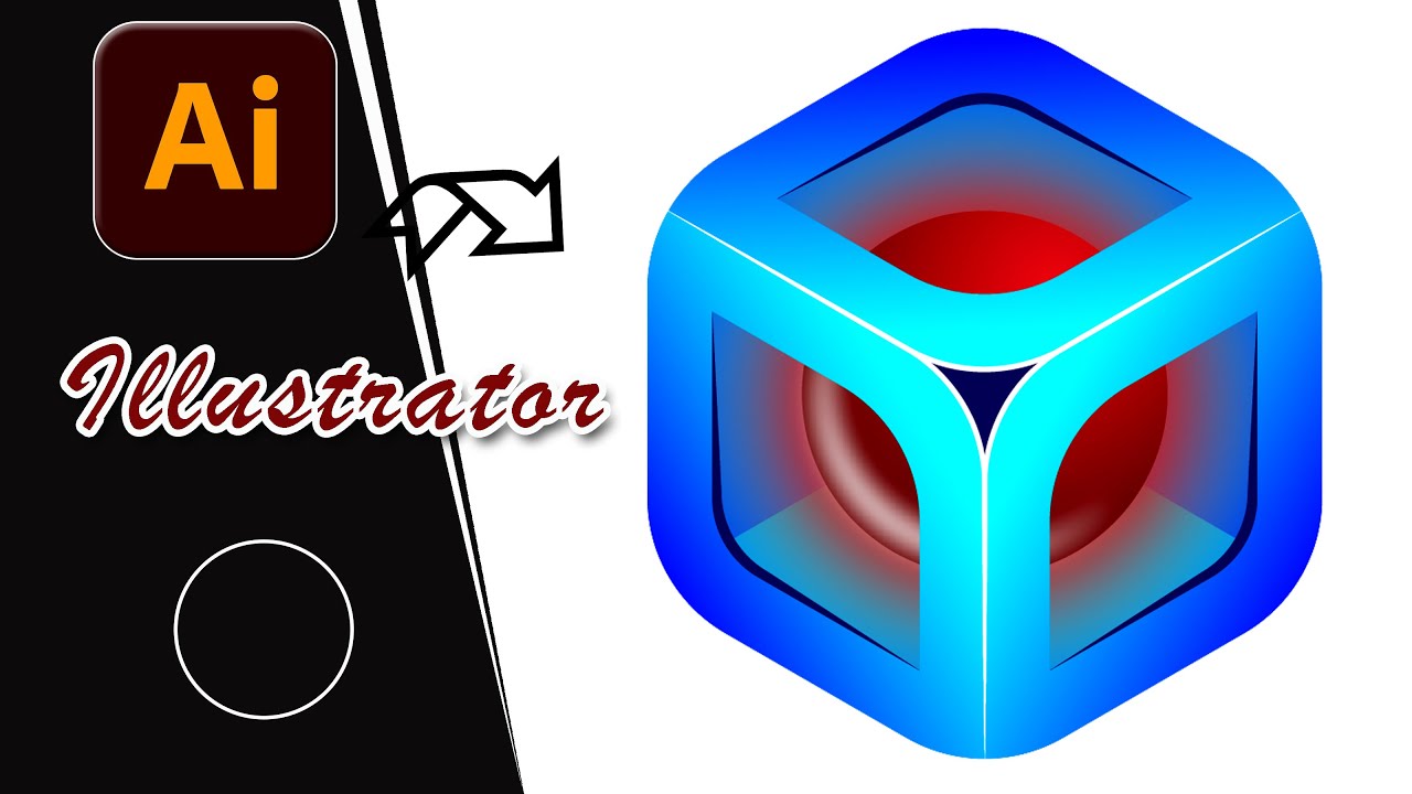 3d cube shape logo design in Illustrator tutorial | 3d Square type ...