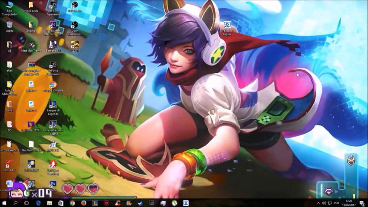 Como Colocar Wallpaper Animado De League Of Legends Na Sua Area De Trabalho  (DJ SONA) 