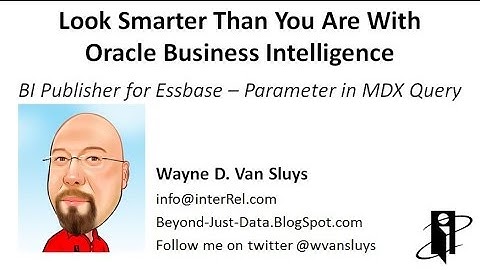 BI Publisher for Essbase - Parameter in MDX Query