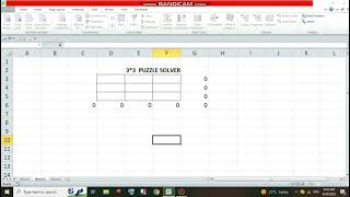How to Solve a 3*3 Puzzle using Solver in Excel