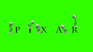Five Luxo Lamps Spoof Pixar Logo In Green Background