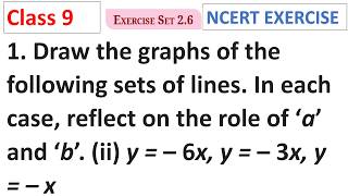 Draw the graphs (ii) y = – 6x, y = – 3x, y = – x CBSE Class 9 Maths Ganita Manjari