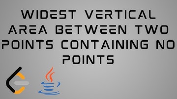 LeetCode 1637 : JAVA Solution | Widest Vertical Area Between Two Points Containing No Points
