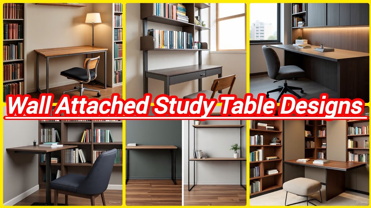 Wall Attached Study Table Designs | Minimalist Study Table Designs 2026 