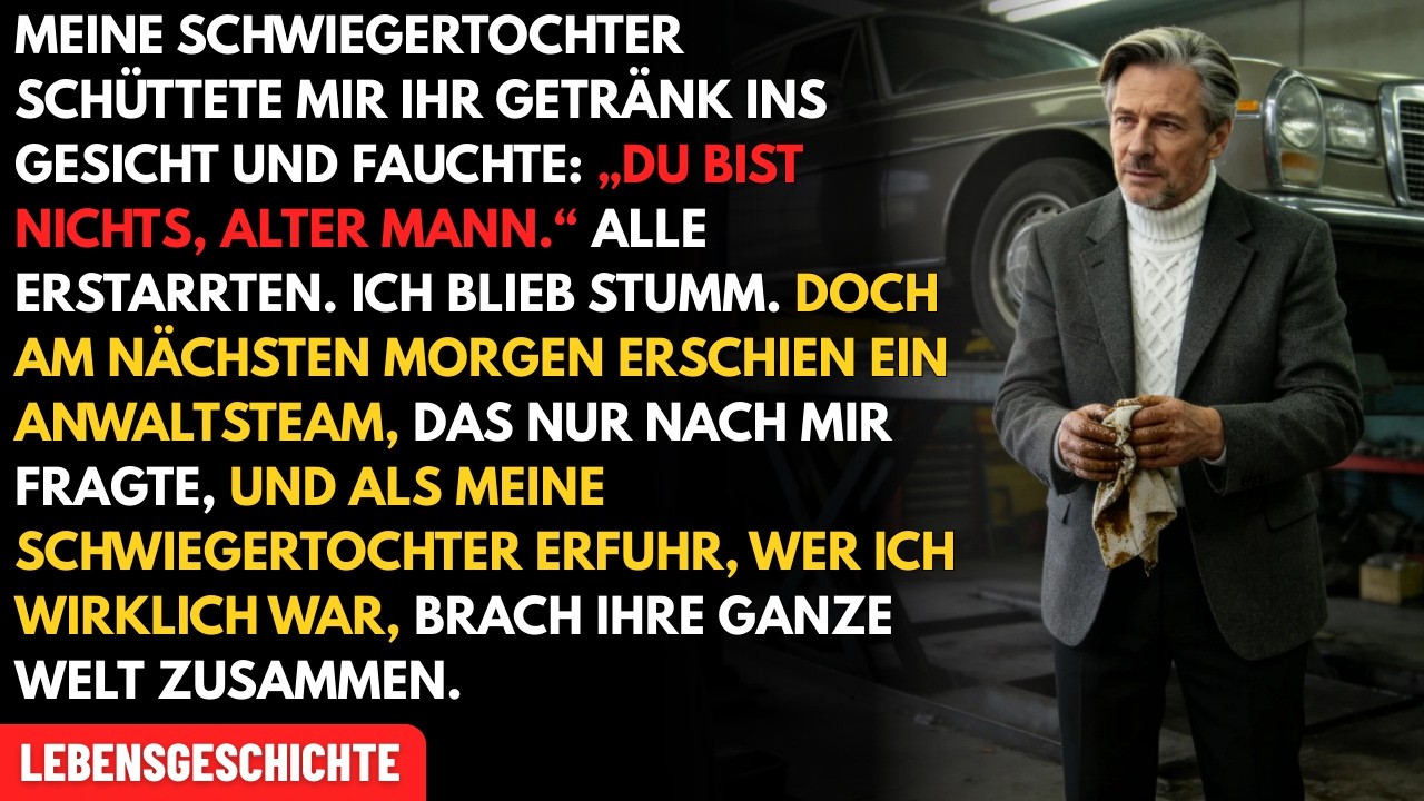 Meine Schwiegertochter schüttete mir vor allen Gästen ihr Getränk ins Gesicht. Der kalte Wodka lief mir über das Hemd, während mein eigener Sohn zur Seite sah. Ich stand da, 68 Jahre alt, und...
