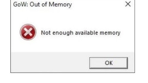 FIX , GOD OF WAR OUT OF MEMORY ON PC , NOT ENOUGH MEMORY ERROR ON PC