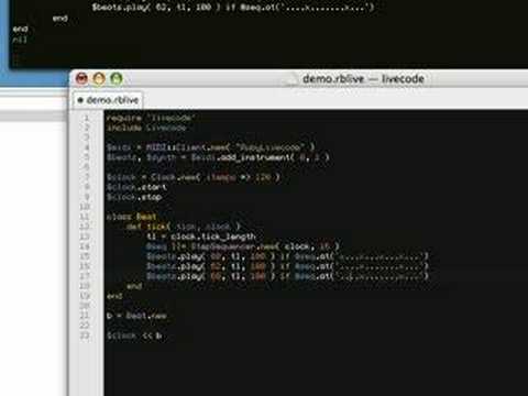 Livecoding baby steps w/ Ruby in Textmate
