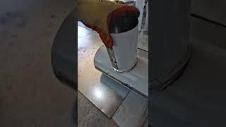 steel sheet Te connection. #fabrication #automobile #pipelining #duct #machine #ductingwork #hvac