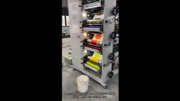 5 colors stack type label printing machine with 1 UV dryer, 1 die cutting,slitting,video monitor