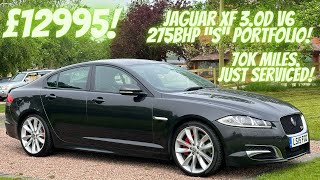 Jaguar XF 3.0d V6 275bhp “S” PORTFOLIO! Stratus Grey Black Leather. 70k miles. Just Serviced! £12995