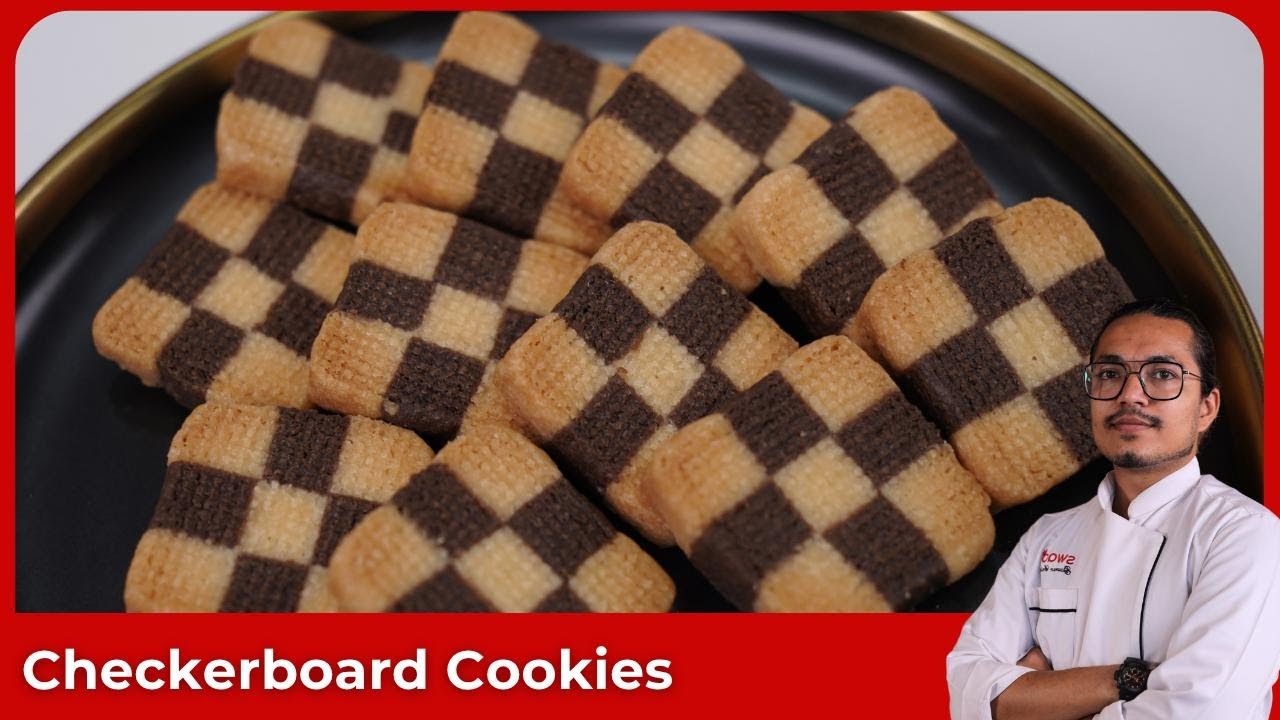 Eggless Checker Board Cookies Recipe