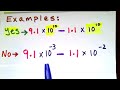 Part 10 "Scientific Notation Find the Difference example #1 Same Exponents" GED Math EXAM