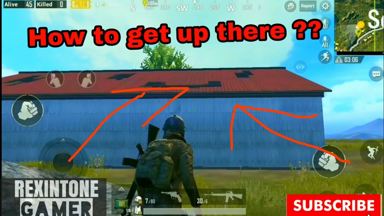 [HINDI] How to climb up the warehouse rooftop in Pubg mobile YouTube