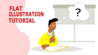 young man thinking flat illustration design using inkscape | apex graphics