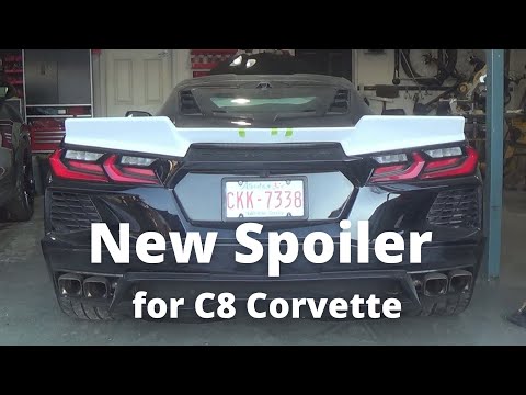 First look at new Z06 style spoiler for C8 Corvette.