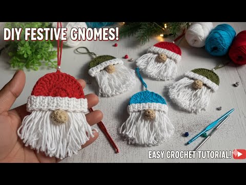 🌲Very Easy Crochet Christmas Gnomes Ornaments for Beginners | DIY Crochet Decoration & Gift Ideas 🎅🎁