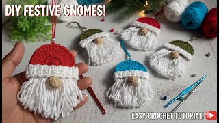 very Easy Crochet Christmas Gnomes Ornaments For Beginners  Diy Crochet Decoration U0026 Gift Ideas 