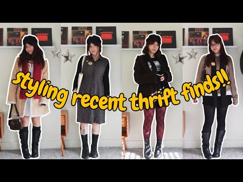 ☆ styling recent thrift finds for winter (grunge, y2k, whimsy goth, pinterest-inspired) ☆