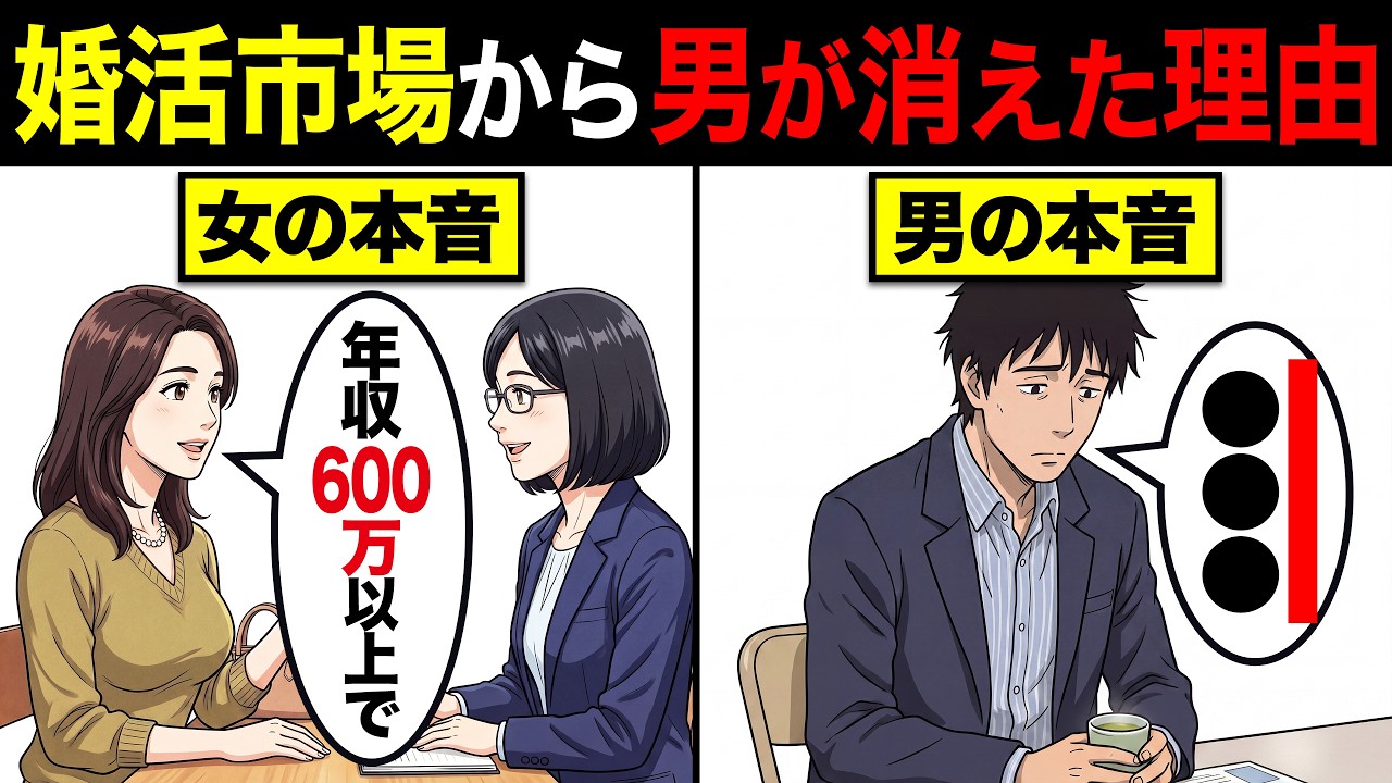 【漫画】婚活市場から男が消えた残酷すぎる理由…