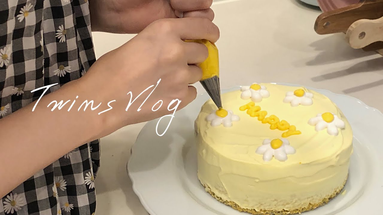 Vlog 19 Eng 韓国ケーキ センイルケーキ 簡単スポンジケーキ おうちカフェ Korean Cake Birthday Cake Youtube