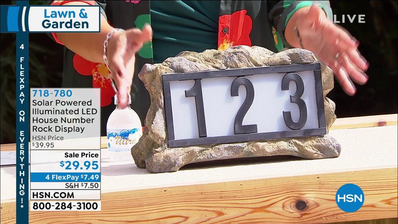 Solar Powered Illuminated LED House Number Rock Display YouTube