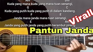 KUNCI GITAR PANTUN JANDA ( Janda Pirang ) virall | Chord Gampang