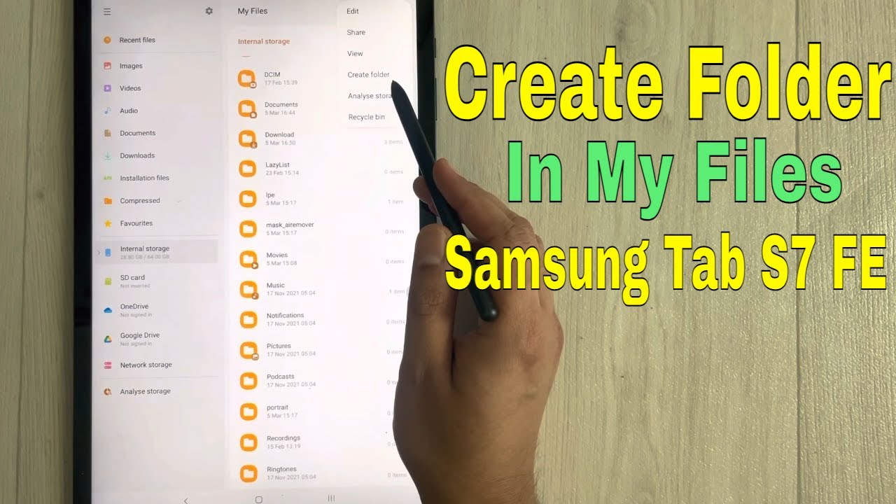 How To Create Folder In My Files In Samsung Tab S7 FE YouTube