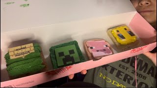 ASMR Trying Crumbl Cookies X Minecraft 🍪🟩🟫