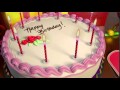 Футаж Подарки и торт со свечами на день рождения