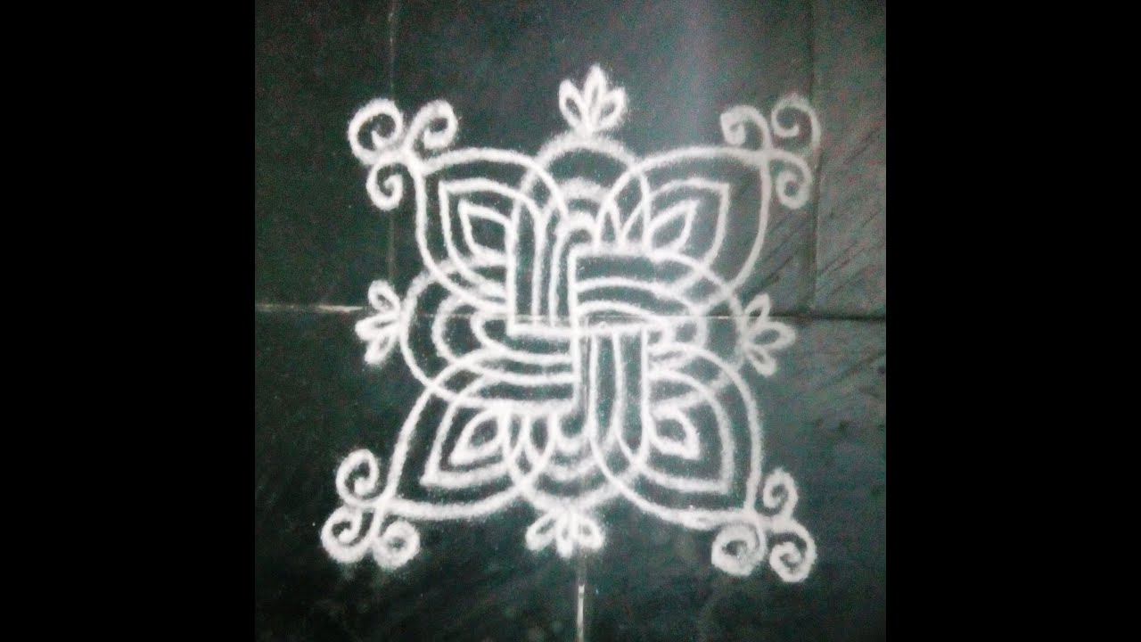 SIMPLE, EASY & BEAUTIFUL PADI KOLAM WITH SWASTHIK - YouTube