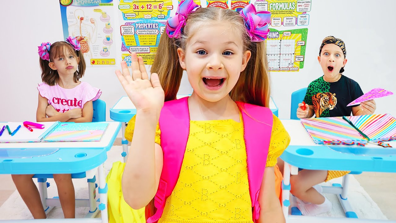 स्कूल में डायना और रोमा - बच्चों के लिए स्कूल और सीखने के बारे में कहानियाँ