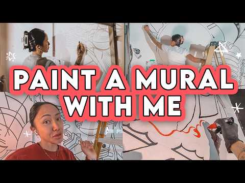 🎨 Painting a mural with me in 3 days at a marketing agency | Artist Diaries