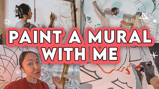 🎨 Painting a mural with me in 3 days at a marketing agency | Artist Diaries