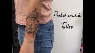 POCKETWATCH TATTOO WITH WAVES