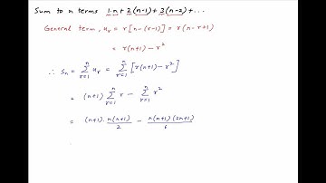 Sum to n terms: 1.n + 2.(n-1) + 3.(n-2) + ...