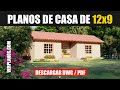 Planos de casa de campo ¡Gratis! #3 dormitorios #1 piso (DWG / PDF)