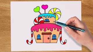 How to Draw Candy House for Kids!