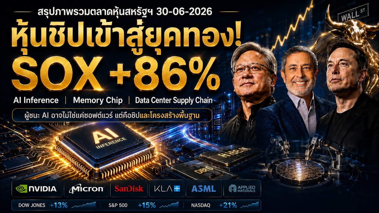 ⁣ตลาดหุ้นสหรัฐฯ ปิด Q2 สุดแกร่ง! SOX +86% หุ้นชิปพุ่ง แต่ Big Tech ยังผันผวน #ไอเดียลงทุน