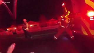 Video shows rush to save dog's life after rescue from burning home
