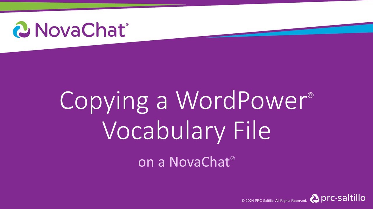How To | Copy a WordPower Vocabulary File on a NovaChat