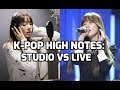 Kpop high notes  studio recording vs live performances female vocalists     vs 