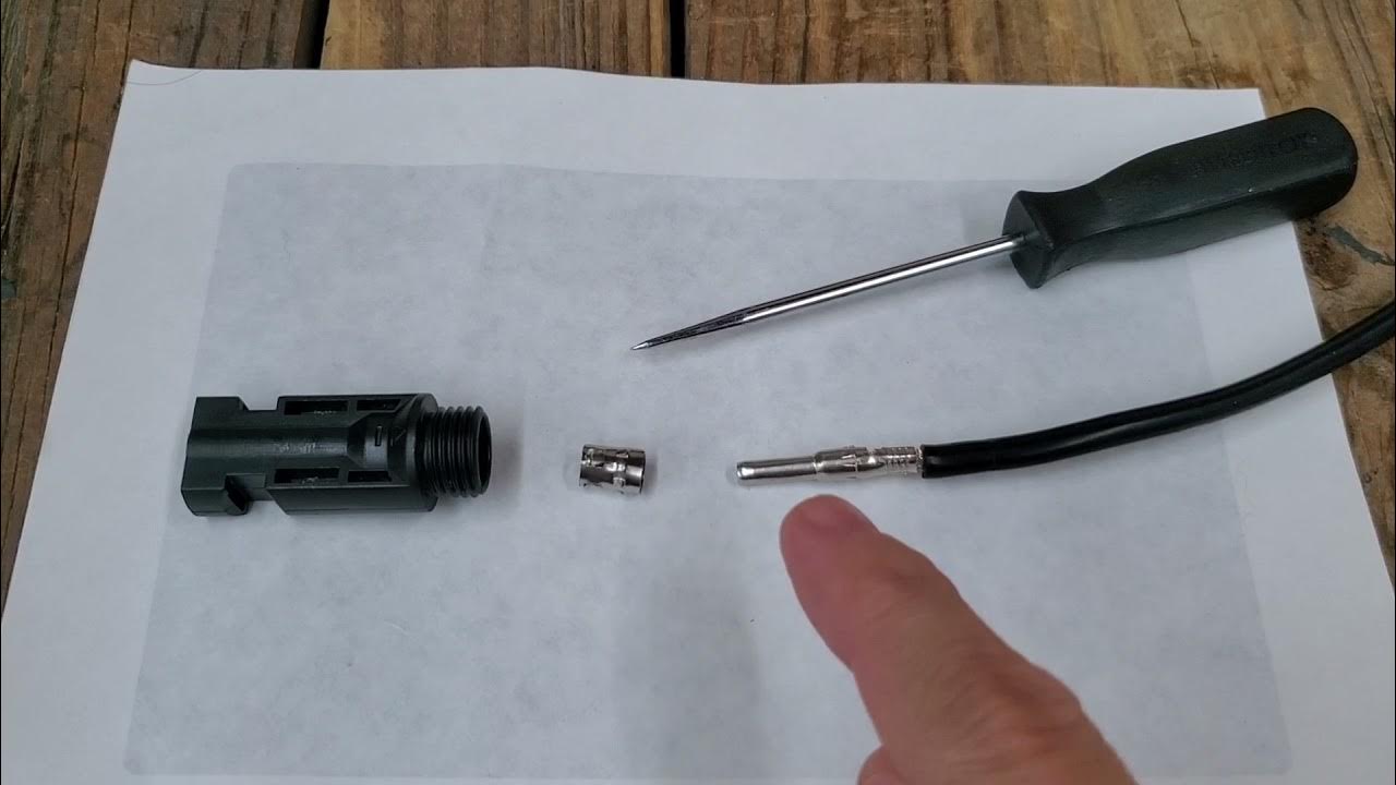 How to remove pin from MC4 solar connector YouTube